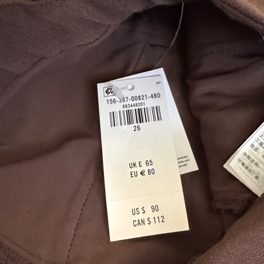 Abercrombie & Fitch Sloane Tailored Wide-Leg High-Rise Pants in Dark Brown 26R - Picture 8 of 8